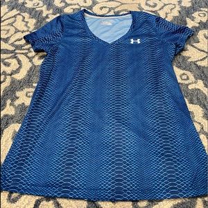 Under Armour blue snake print short sleeve tee in size L
